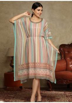 Multi Color Georgette Chiffon Kaftan Kurti 